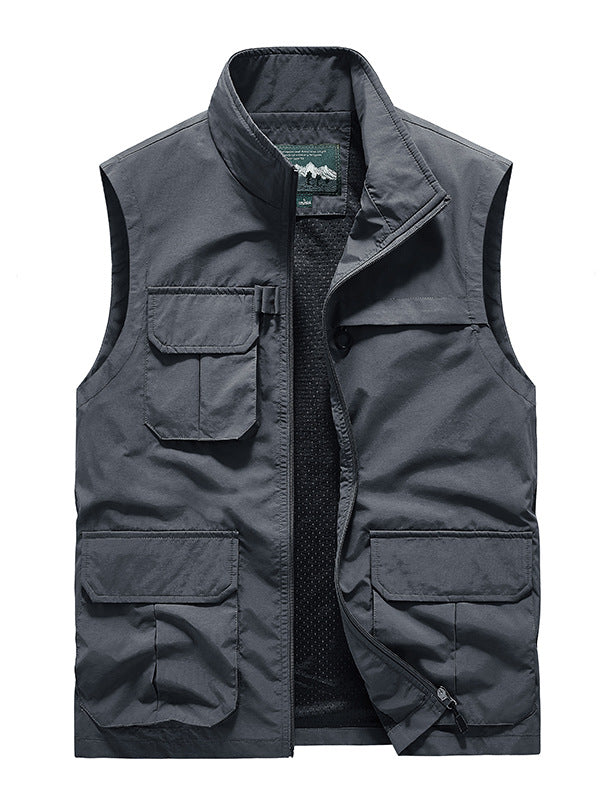 Men's Lightweight Travel Utility Vest with Mesh Lining and Multiple Pockets Mune Fashion