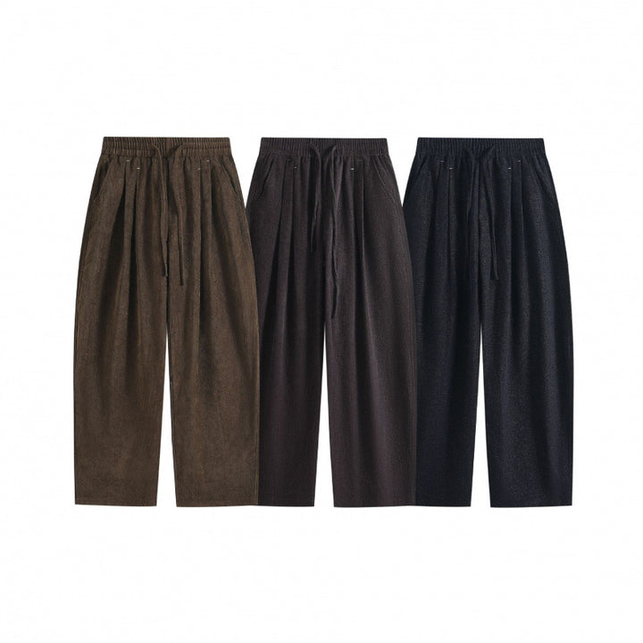 Women Wide Culotte Pants with Elastic Waistband and Drawstring Mune Fashion