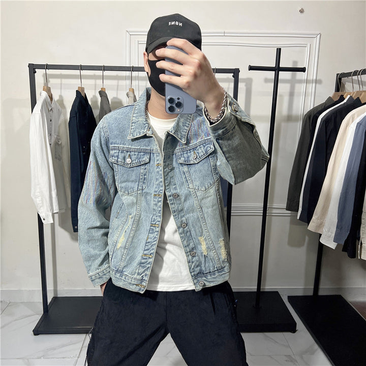 Men's Fashionable Casual Jeans Jacket Mune Fashion