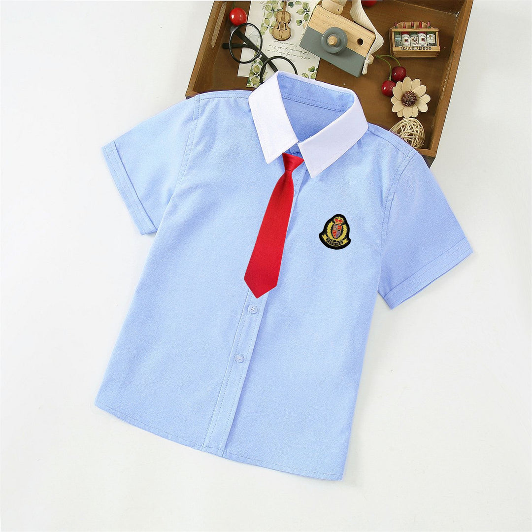 Boys Elegant Short Sleeve Shirt with Bow Tie Mune Fashion