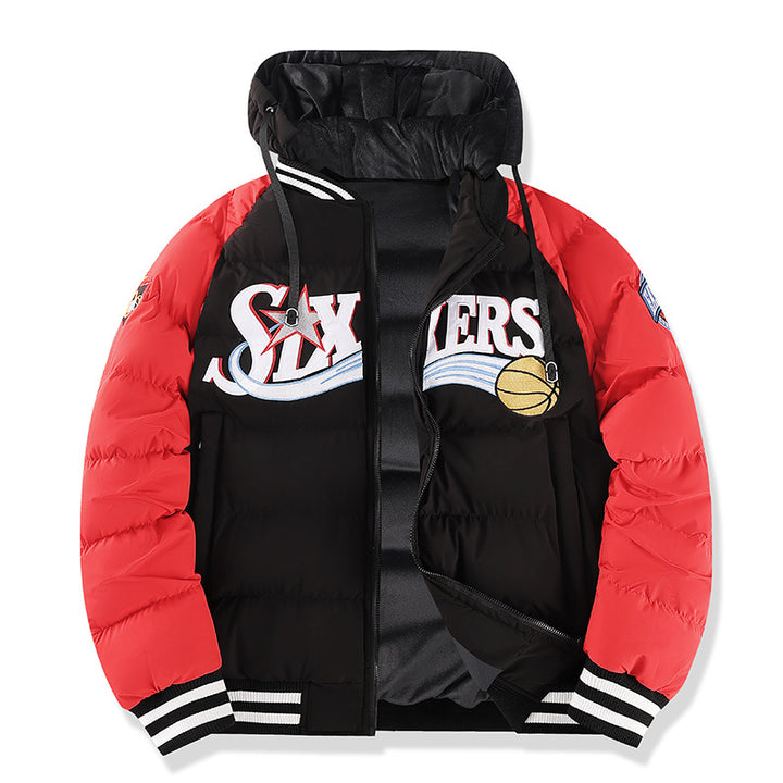 Men's Sporty Puffer Jacket with High Collar Mune Fashion