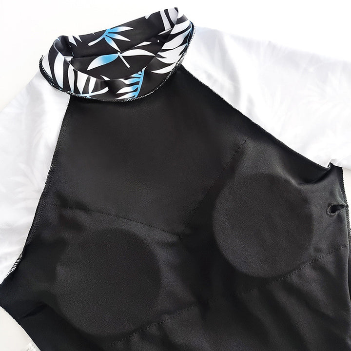 Ladies sporty swimsuit top with long sleeves and fashionable wrap skirt Mune Fashion