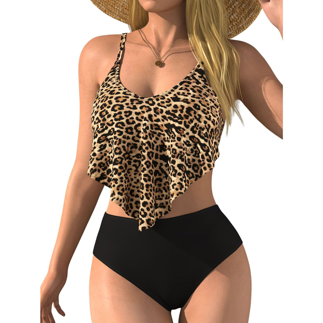 Women's fashionable crop top with animal print and flowing cut Mune Fashion
