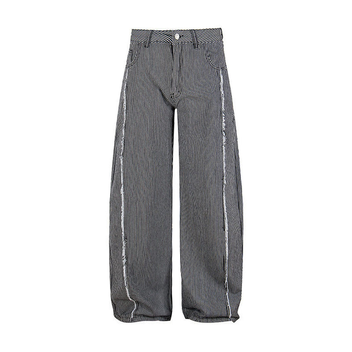 Women Wide Culotte Pants with High Waist, Pinstripe and Used Side Seam Mune Fashion
