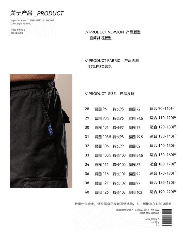 Men's Utility Cargo Jogger made of durable cotton twill with elastic comfort waistband, multiple pockets, and zippered thigh pocket Drune