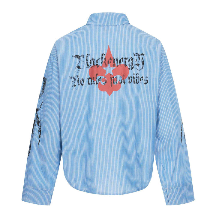 Unisex Oversize Shirt Jacket with Patch Chest Pockets and Decorative Print Details Mune Fashion