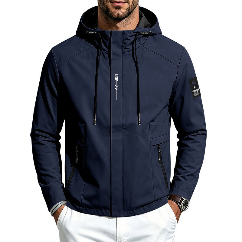 Men's Water-Repellent Softshell Hooded Jacket with Zipper Pockets Mune Fashion