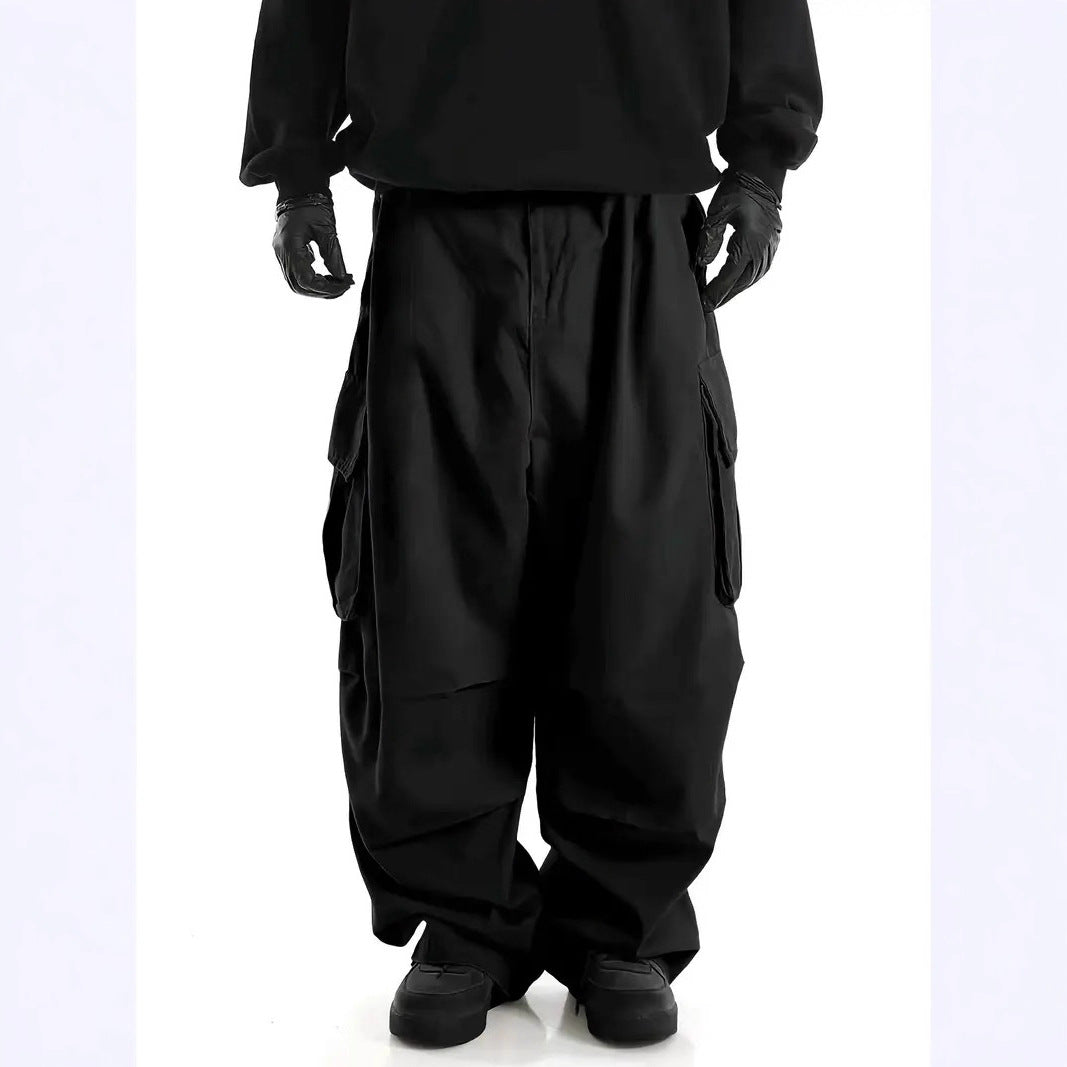 Men's Wide Baggy Cargo Pants with Drop Crotch, Large Flap Pockets & Relaxed Fit Mune Fashion