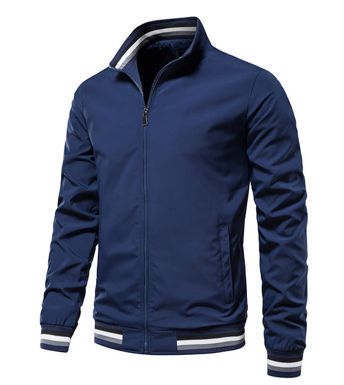 Men's lightweight bomber jacket with stand-up collar, windproof outer layer, and elastic ribbed cuffs Mune Fashion