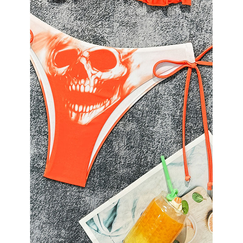 Women's Triangle Bikini Set with Creative Skull Design Mune Fashion