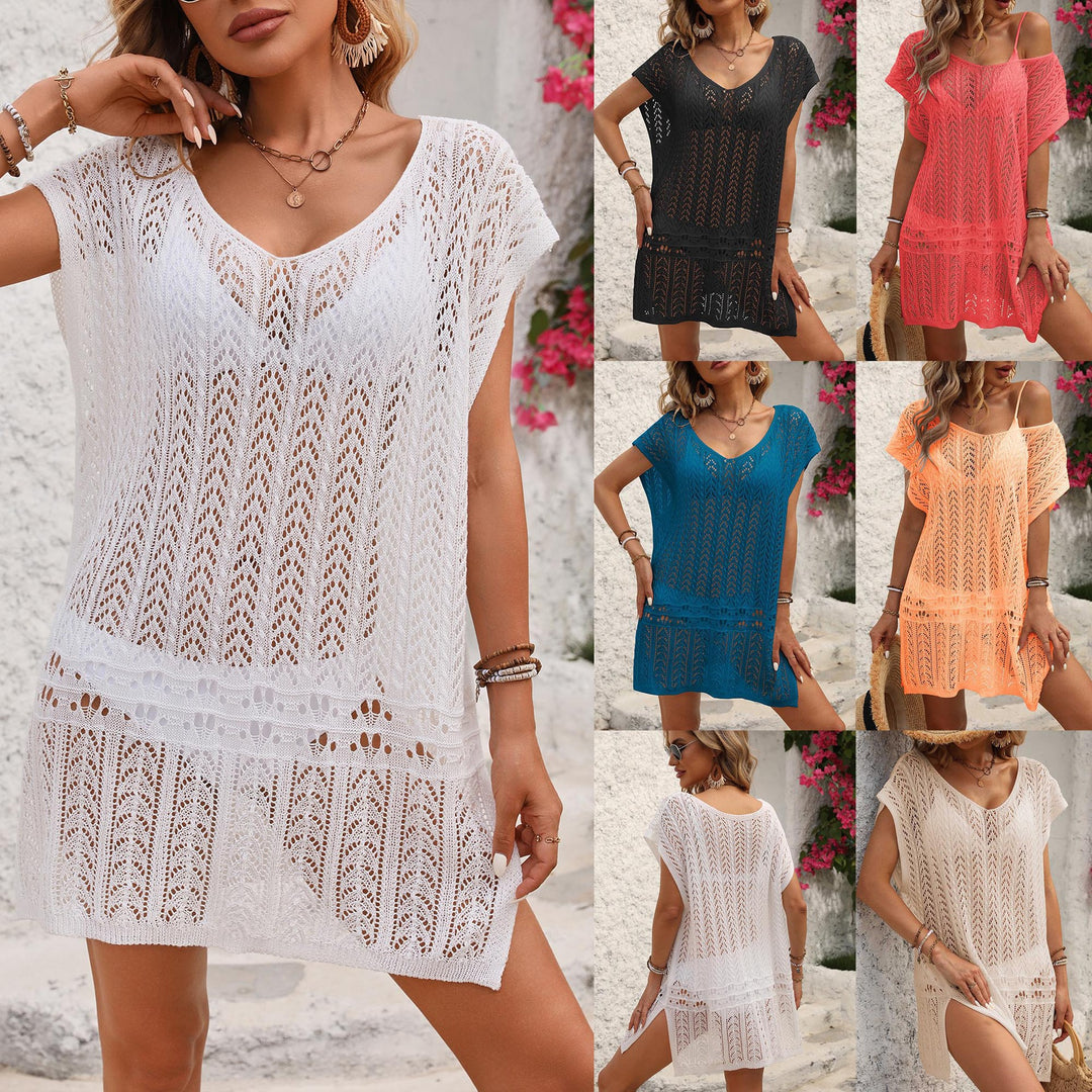 Ladies airy beach cover-up with crocheted design Mune Fashion 1779787259