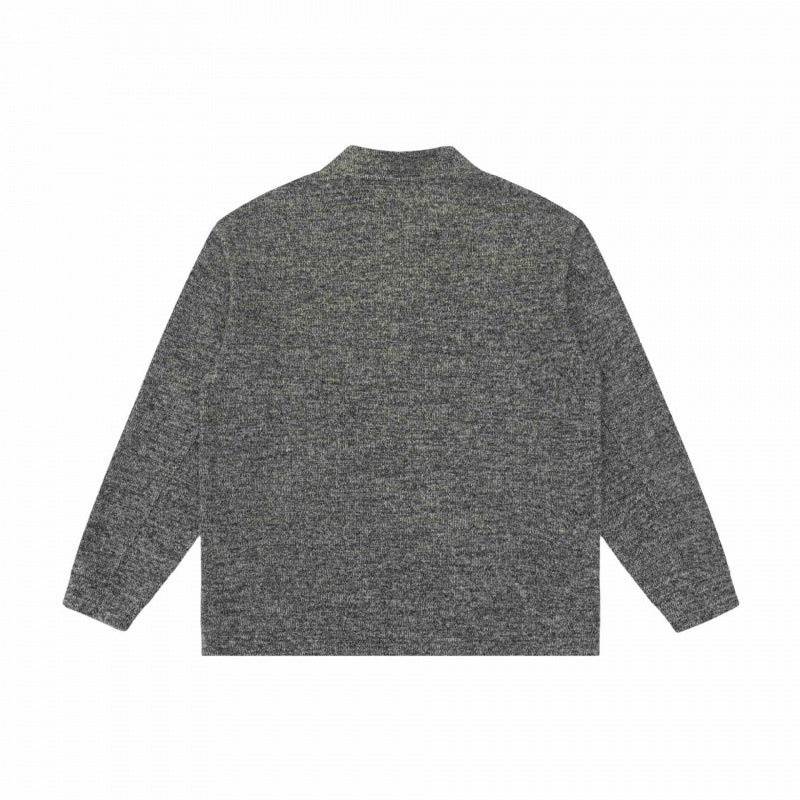 Unisex fine structure Henley knit pullover with raglan sleeves and relaxed fit Mune Fashion