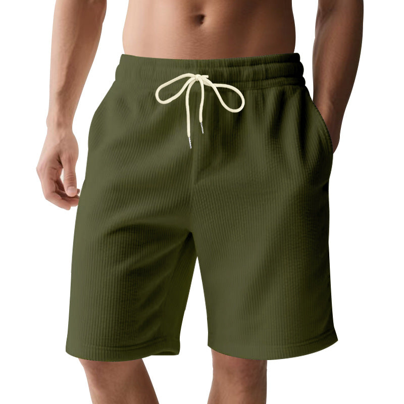 Men's knee-length Bermuda shorts with elastic waistband, drawstring, and side pockets Mune Fashion