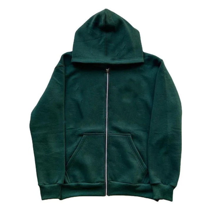 Unisex casual hoodie jacket with sturdy metal zipper double-layered hood and deep kangaroo pockets Mune Fashion