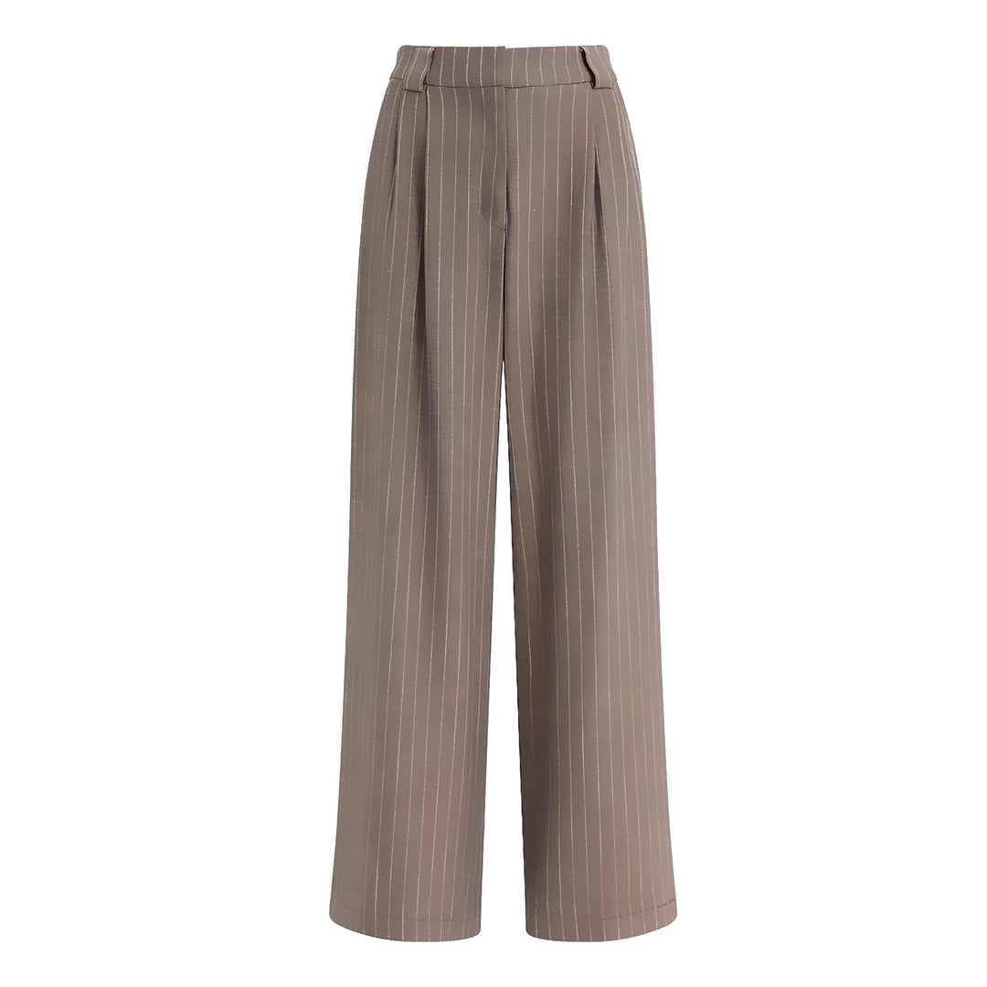 Women High-waisted wide suit pants with pleats and pinstripes Mune Fashion