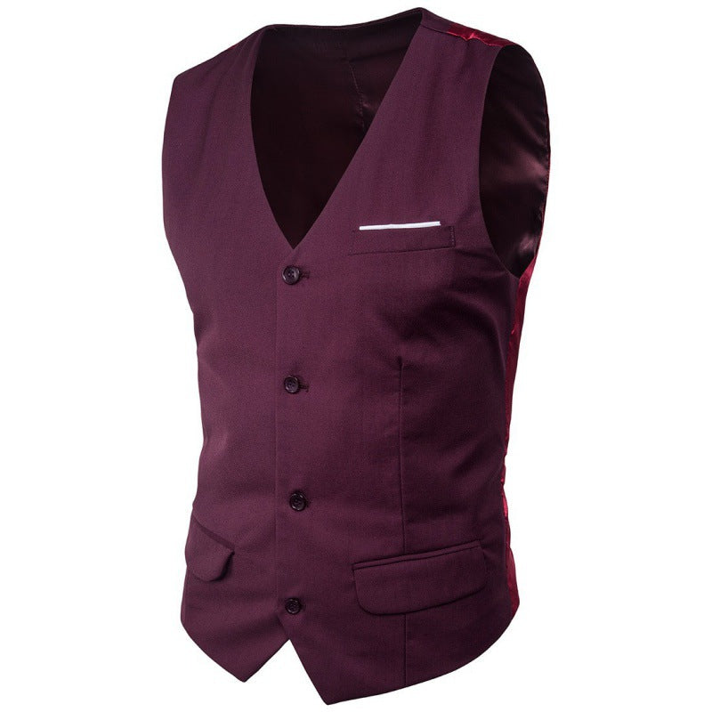 Men's nan formal suit waistcoat with deep V-neck satin back and flap pockets Mune Fashion