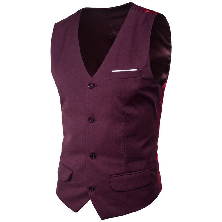 Men's nan formal suit waistcoat with deep V-neck satin back and flap pockets Mune Fashion