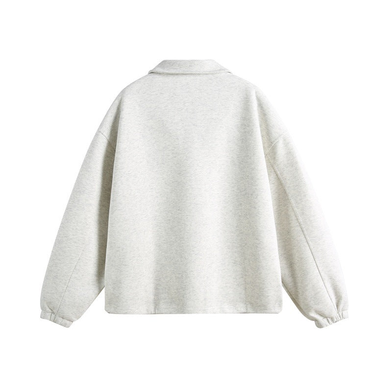 Unisex Casual Polo Sweatshirt with open Kent collar, Oversized cut and front pockets Mune Fashion