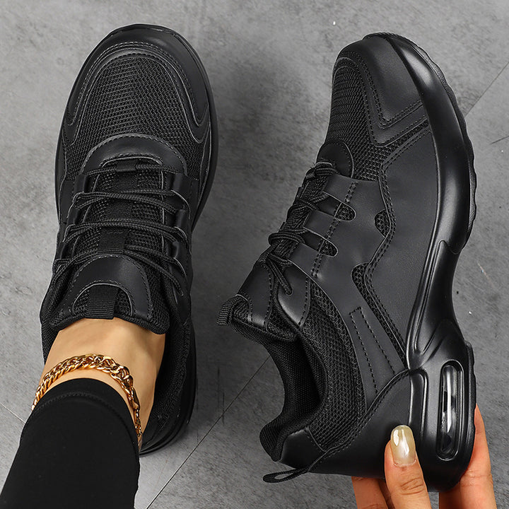 Women Plateau Sneakers with Air Cushion Sole, breathable mesh and sturdy rubber outsole Mune Fashion