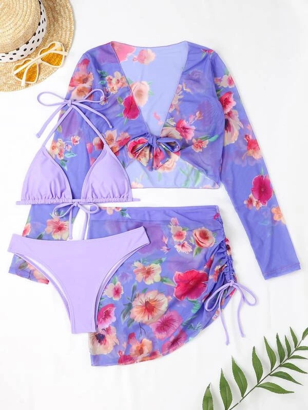 Ladies Crop Top with floral design and fitted skirt Mune Fashion