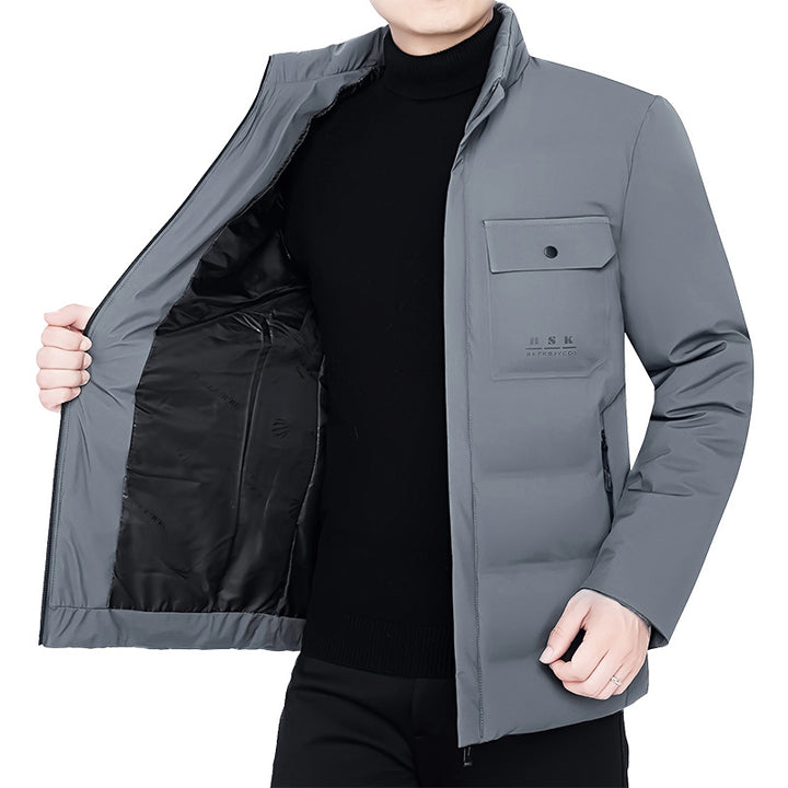 Men's thermal padded city jacket with stand-up collar and breast flaps Mune Fashion
