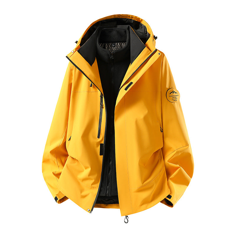 Men's two-layer softshell outdoor jacket with removable fleece lining and adjustable hood Mune Fashion