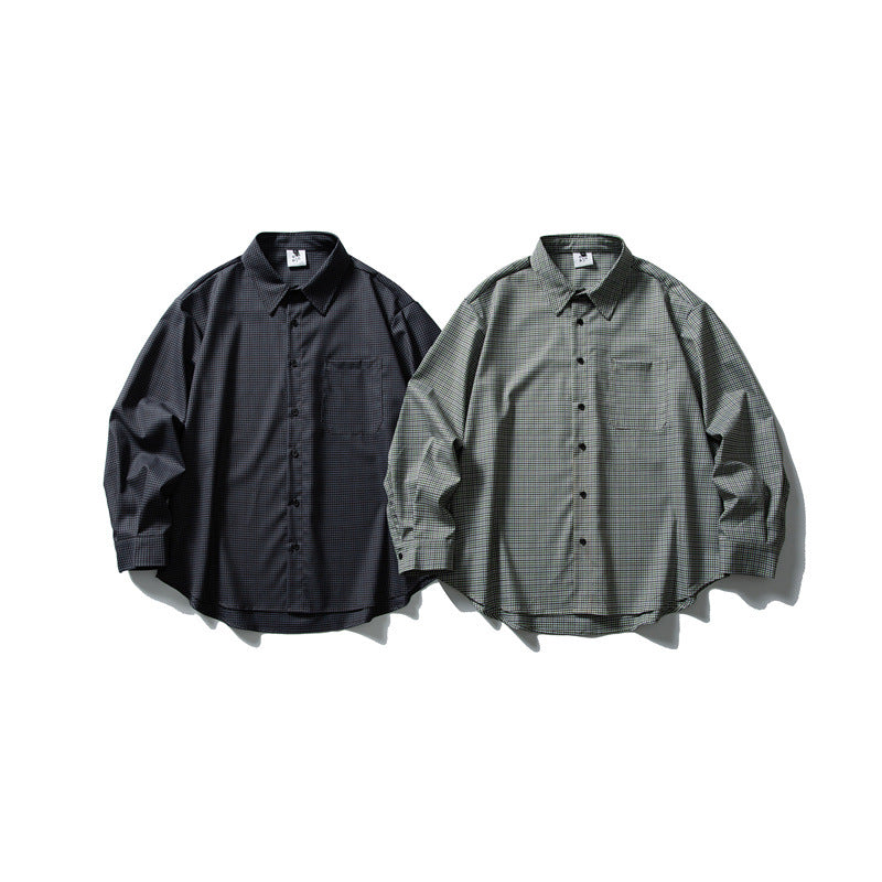 Men's Relaxed-Fit Checked Shirt with Rounded Hem and Chest Pocket Mune Fashion