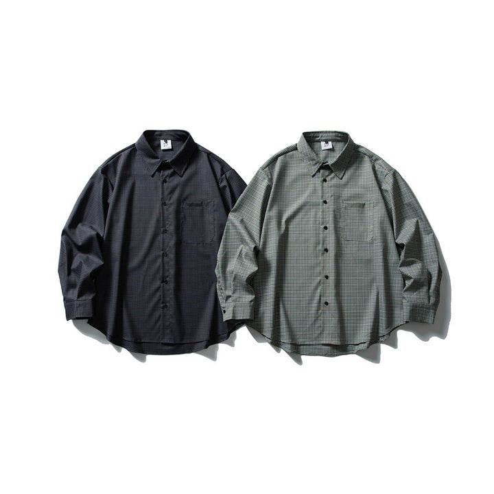 Men's Relaxed-Fit Checked Shirt with Rounded Hem and Chest Pocket Mune Fashion