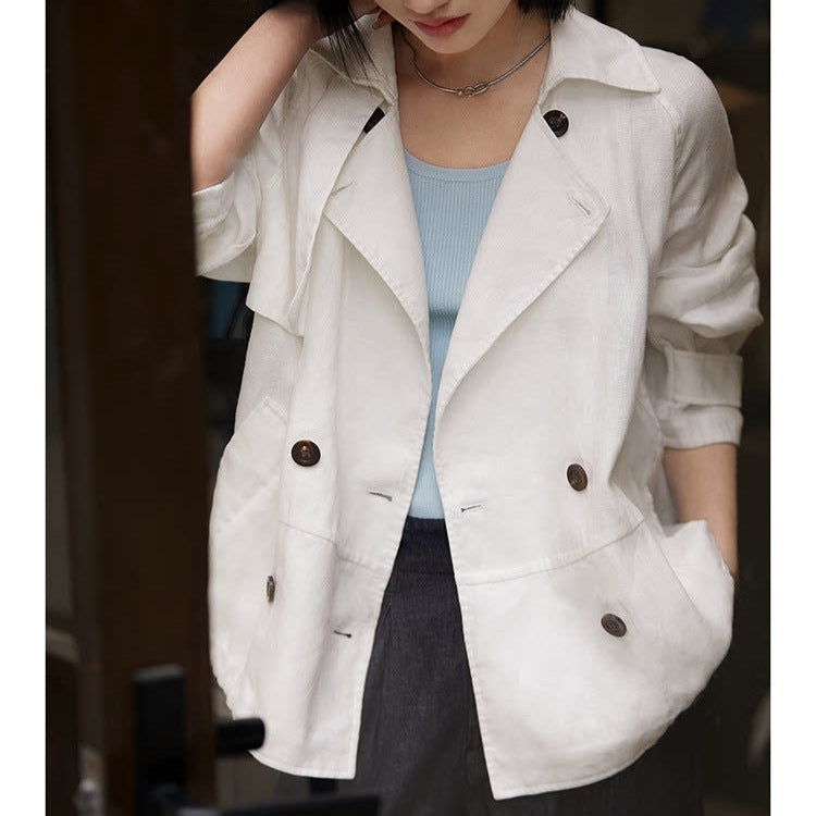 Women's Fashionable Transitional Jacket with Double Button Placket Mune Fashion