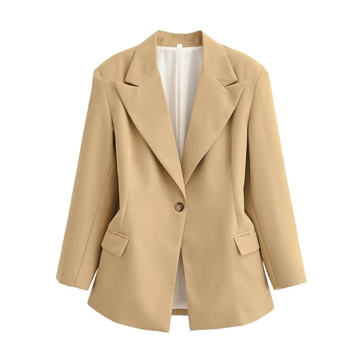 Women Oversized Blazer with Distinctive Lapels and Slightly Tailored Silhouette Mune Fashion