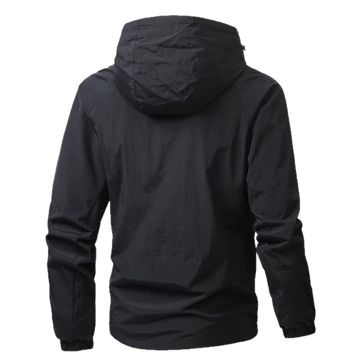 Men's Lightweight Hooded Windbreaker with Mesh Lining, Full-Length Zipper & Elastic Cuffs Mune Fashion