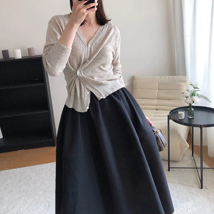 Women Stylish and Elegant Pleated Skirt Mune Fashion