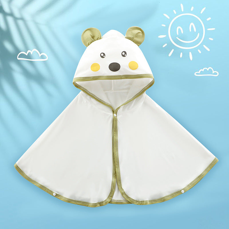 Unisex soft hooded poncho for babies with bear ears and draped bath poncho made of microfiber Mune Fashion