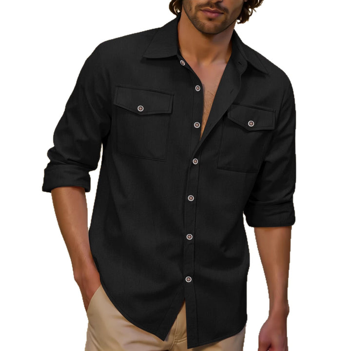 Men's casual shirt with chest pockets, Kent collar, and rolled-up sleeves Mune Fashion