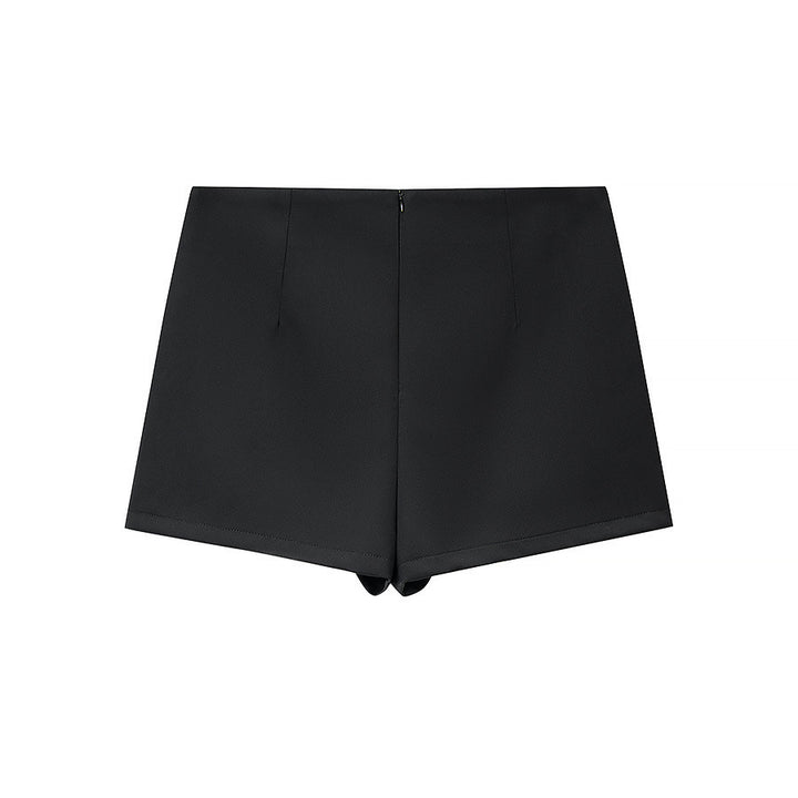 Women's Tailored Blazer Jacket with Stand-Up Collar and Matching Shorts Skirt Set Mune Fashion