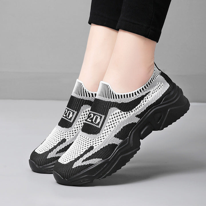 Women's seamless knit sneakers with sock-like entry and molded comfort sole Mune Fashion