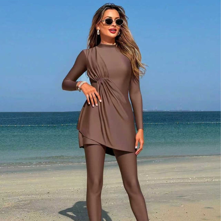 Ladies' Stylish Sport Swimsuit with Asymmetrical Skirt Mune Fashion