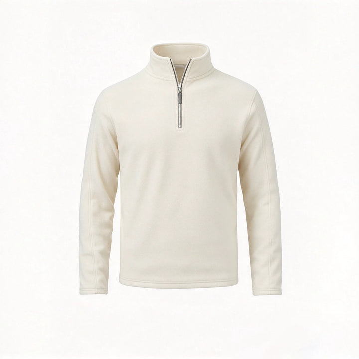 Men's fleece pullover with half zip and stand-up collar Mune Fashion