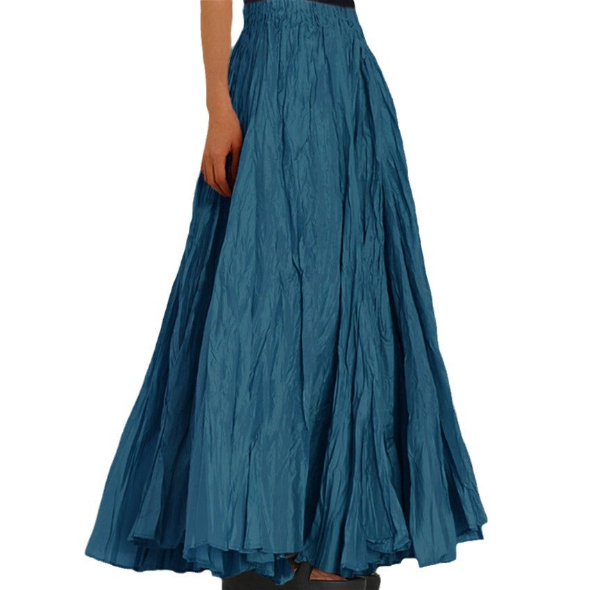 Ladies nan further maxi skirt with wrinkled look and elastic waistband Mune Fashion