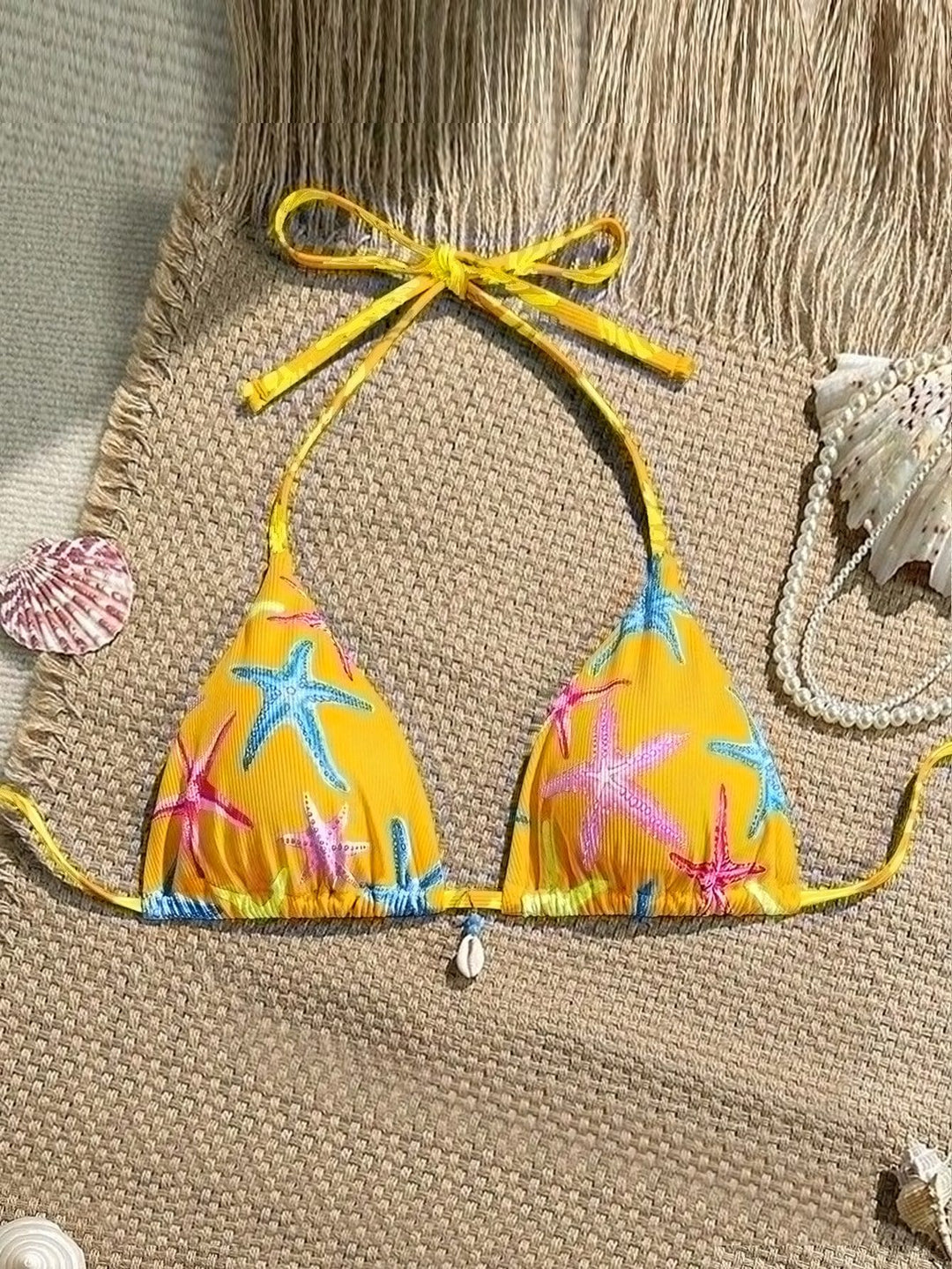Women's triangle bikini with maritime star pattern Mune Fashion