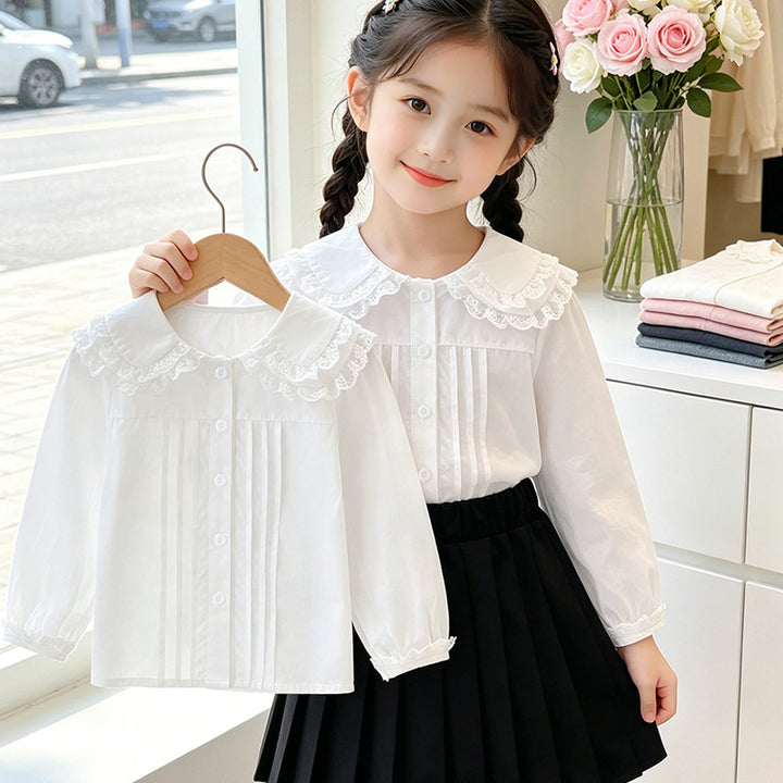 Women elegant blouse with lace collar Mune Fashion