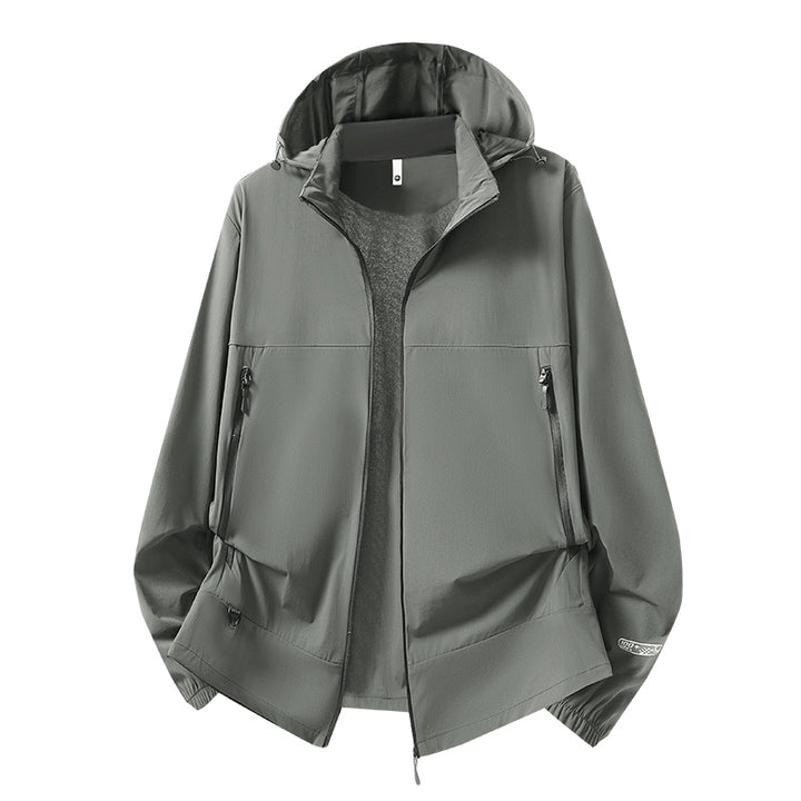 Men's Lightweight Softshell Transition Jacket with Hood, wind and water-repellent shell & adjustable drawstring hem Mune Fashion