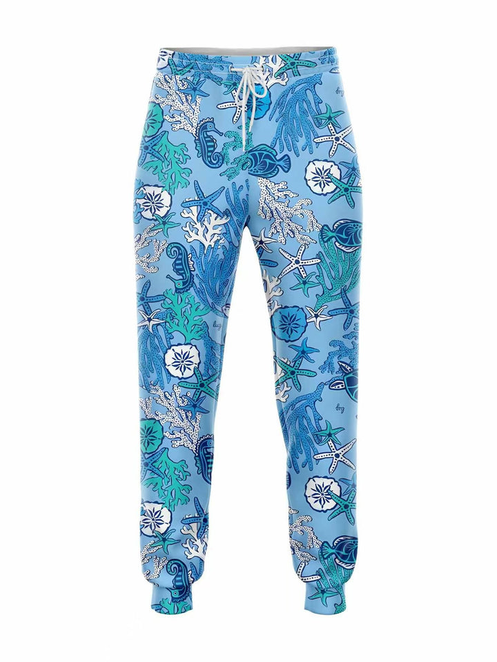 Women Fashionable Jogging Pants with Feather Pattern Mune Fashion