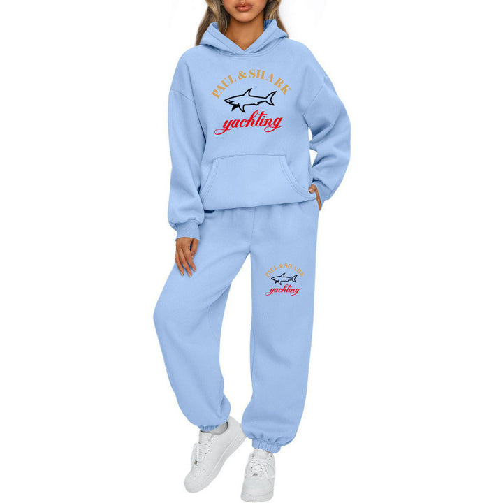 Women's oversized hoodie and jogger set with hood, kangaroo pocket, and ribbed cuffs Mune Fashion