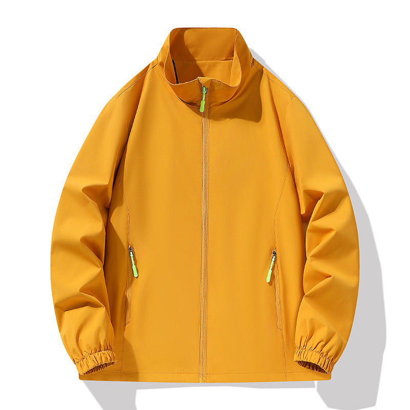 Men's Minimalist Softshell Outdoor Jacket with Stand-Up Collar, Wind and Water Resistant Membrane and Fluorescent Zipper Pulls Mune Fashion