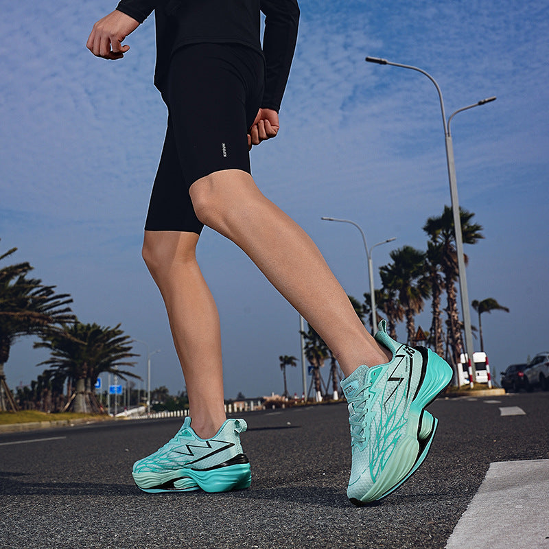 Unisex cushioned road running shoes with multi-layer energy return sole and ventilated knit upper Mune Fashion