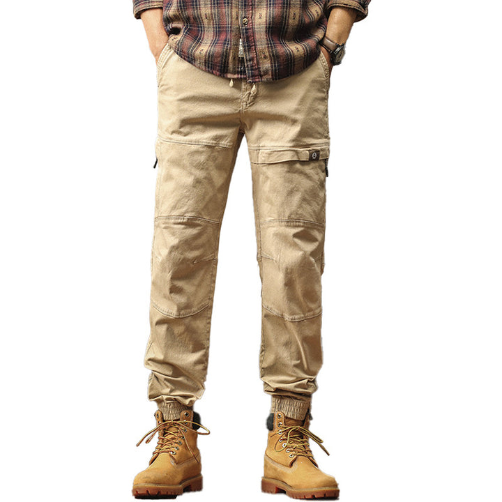 Men's Slim-Tapered Cargo Jogger made of Cotton Twill with Drawstring and Ankle Zipper Mune Fashion