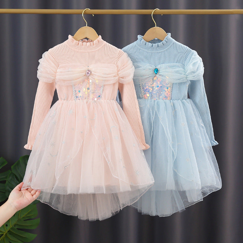 Girls festive tulle dress with sparkling appliqués Mune Fashion