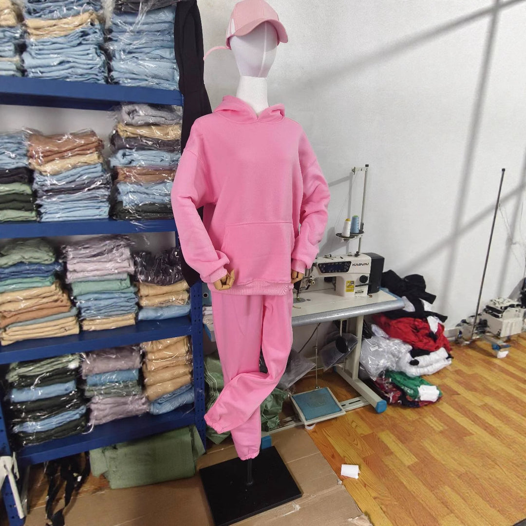 Women's cozy oversized hoodie and jogger lounge set made of cotton blend Mune Fashion