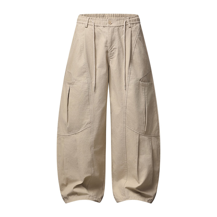 Women's Wide Cargo Culotte with Elastic Waistband and Large Flap Pockets Mune Fashion